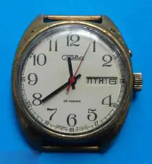 Часы мужские Slava Слава СССР «Au5» с календарем 26 камней