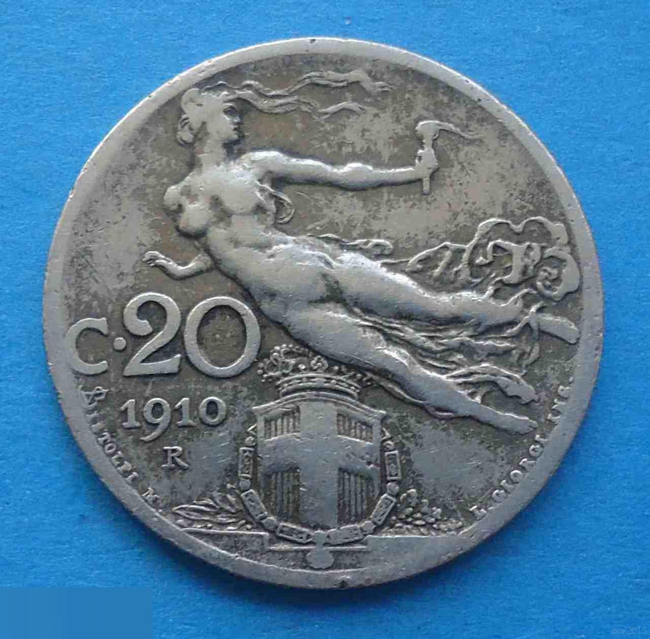20 чентезимо 1910 Италия