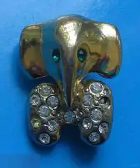 Брошь Слоник с камнями