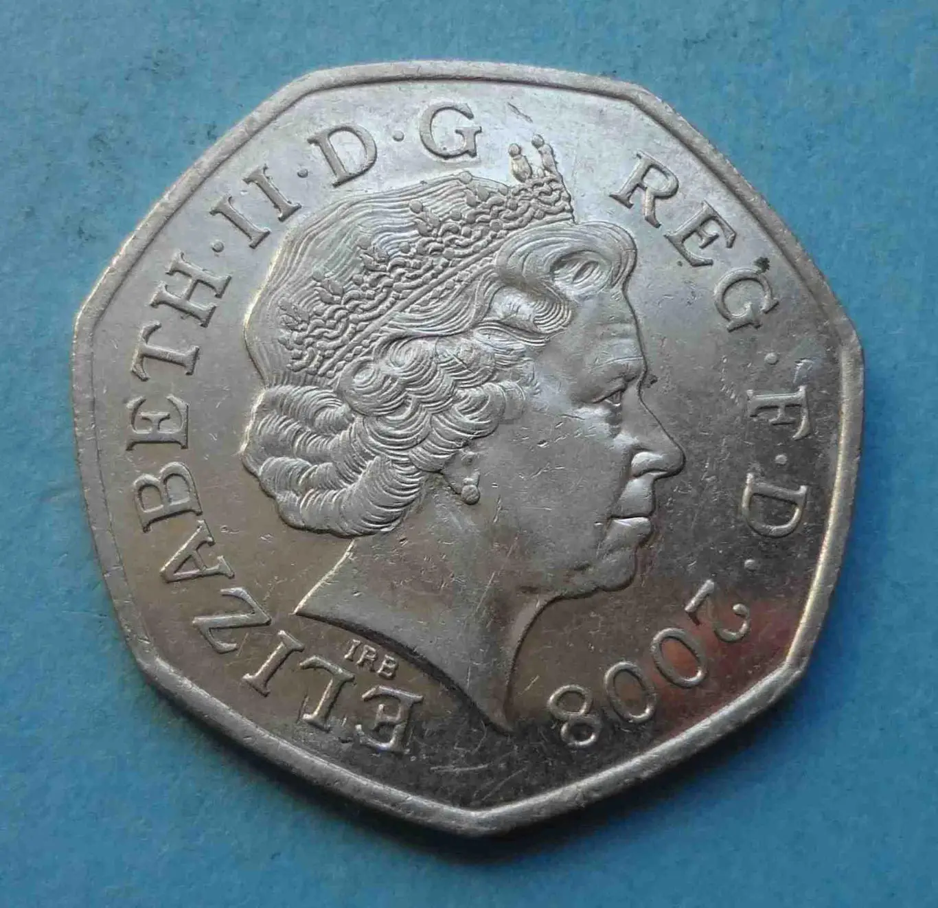 50 пенсов 2008 года Великобритания Королева Елизавета II