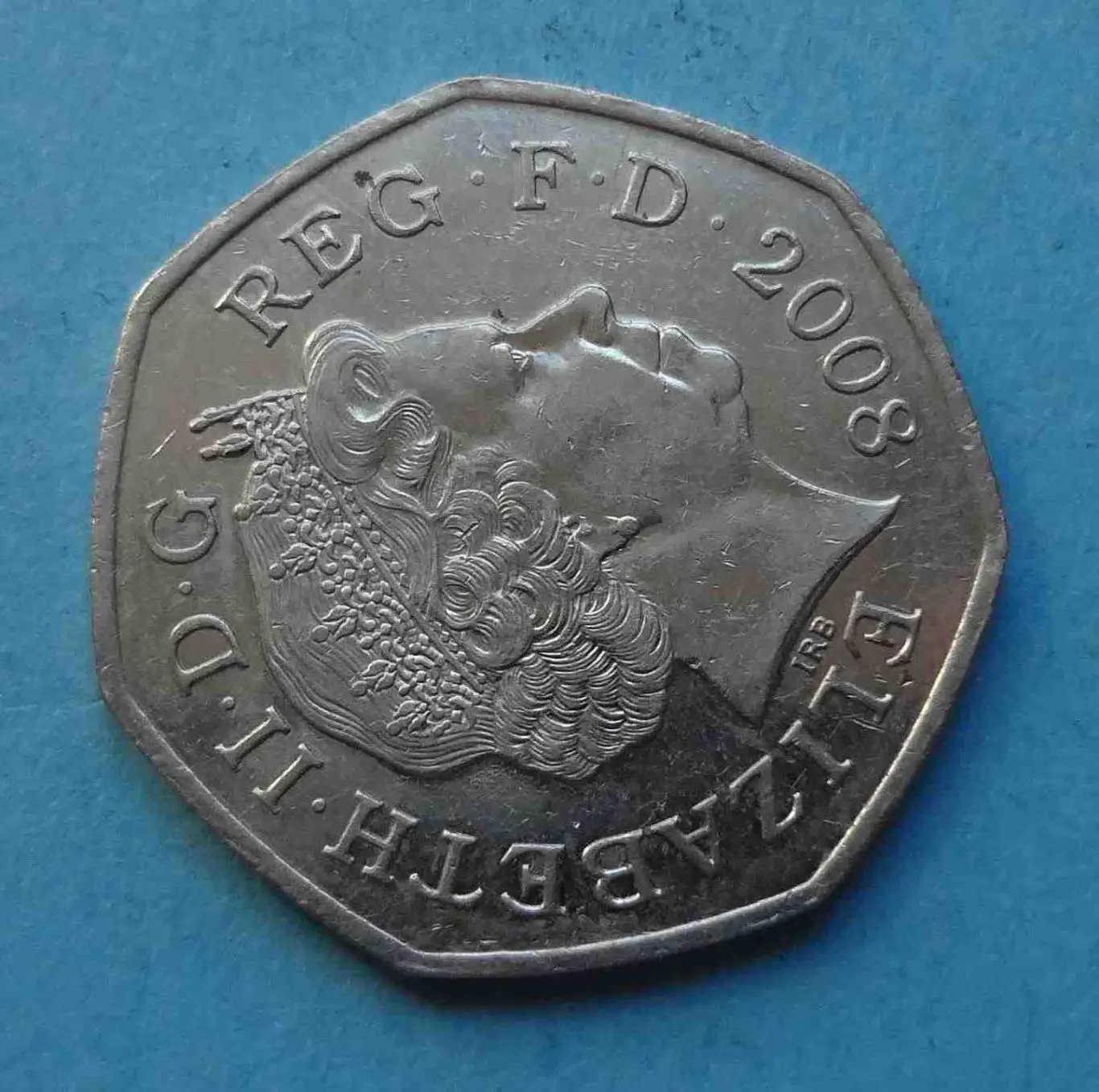 50 пенсов 2008 года Великобритания Королева Елизавета II 1