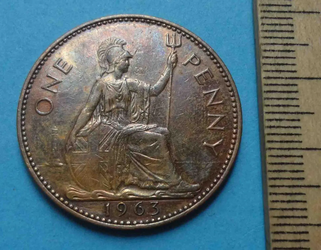 1 пенни 1963 год Великобритания 2