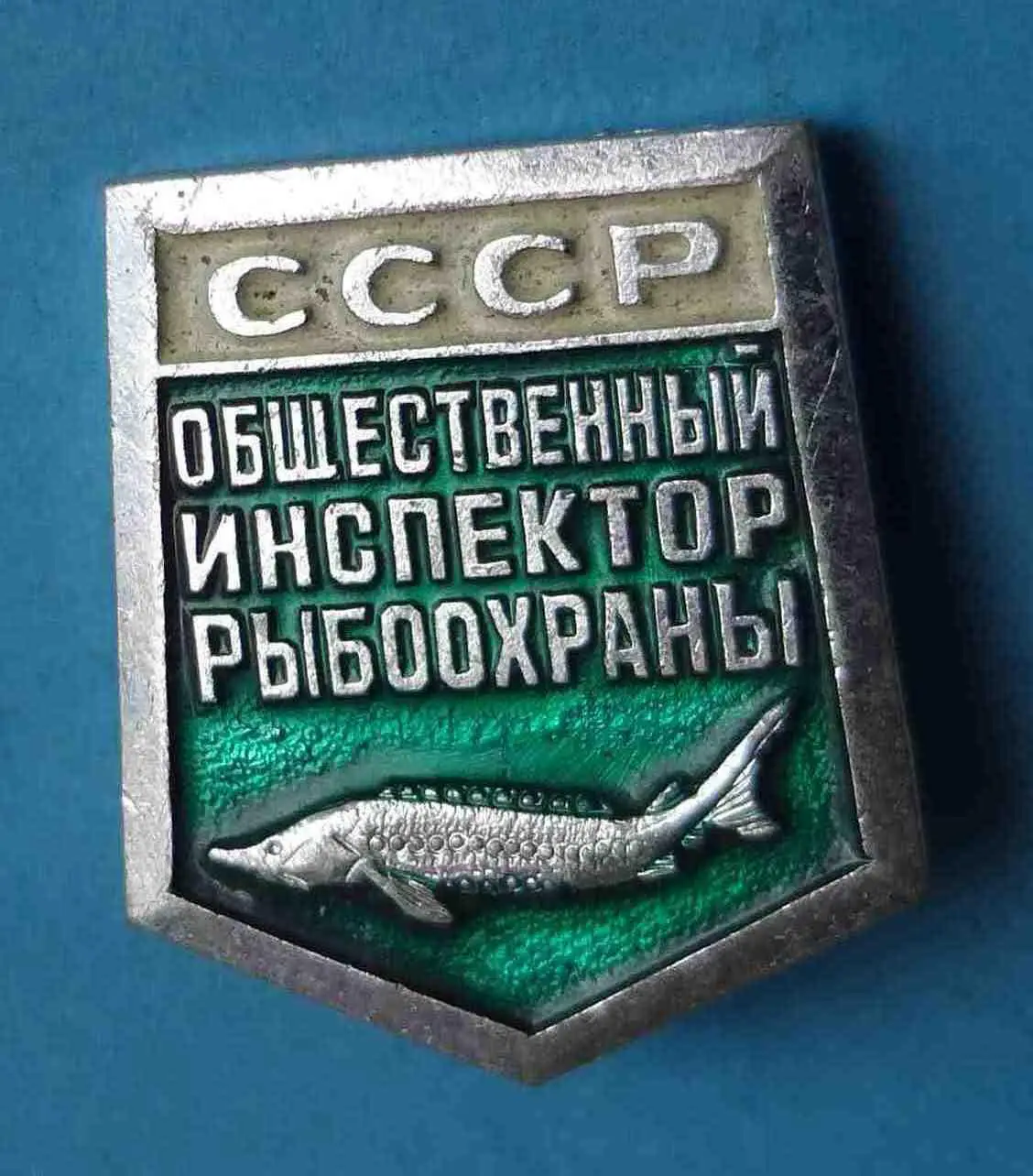 Общественный инспектор рыбоохраны СССР рыба осетр 3