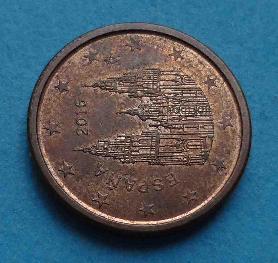 1 Евро цент 2016 года Испания 1