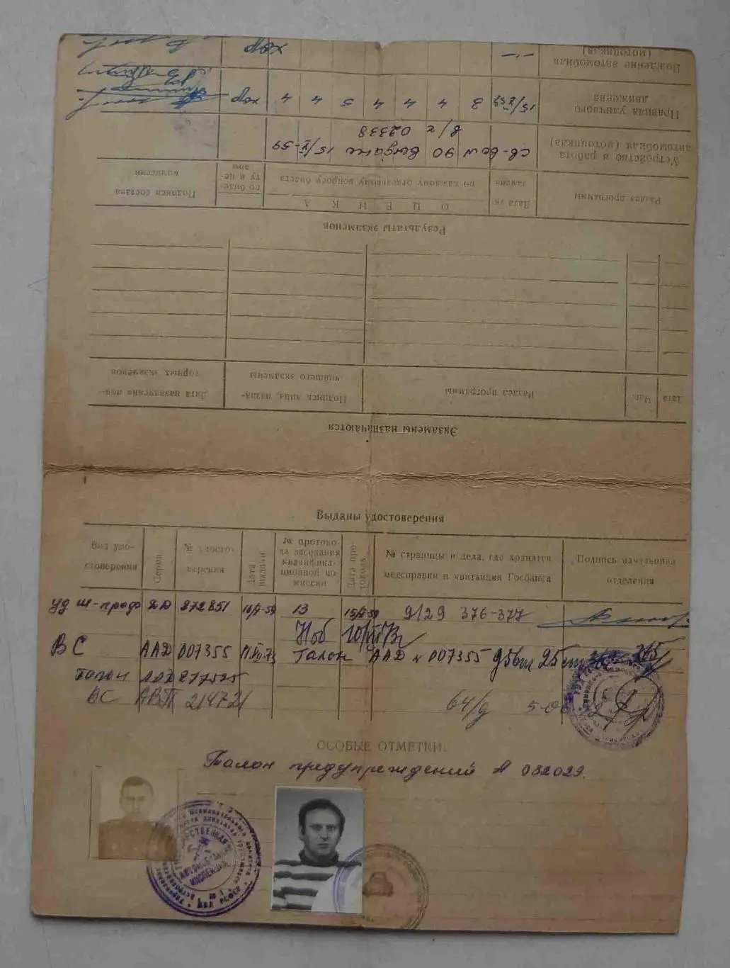 Личная карточка водителя 1959 Киев (21) 2