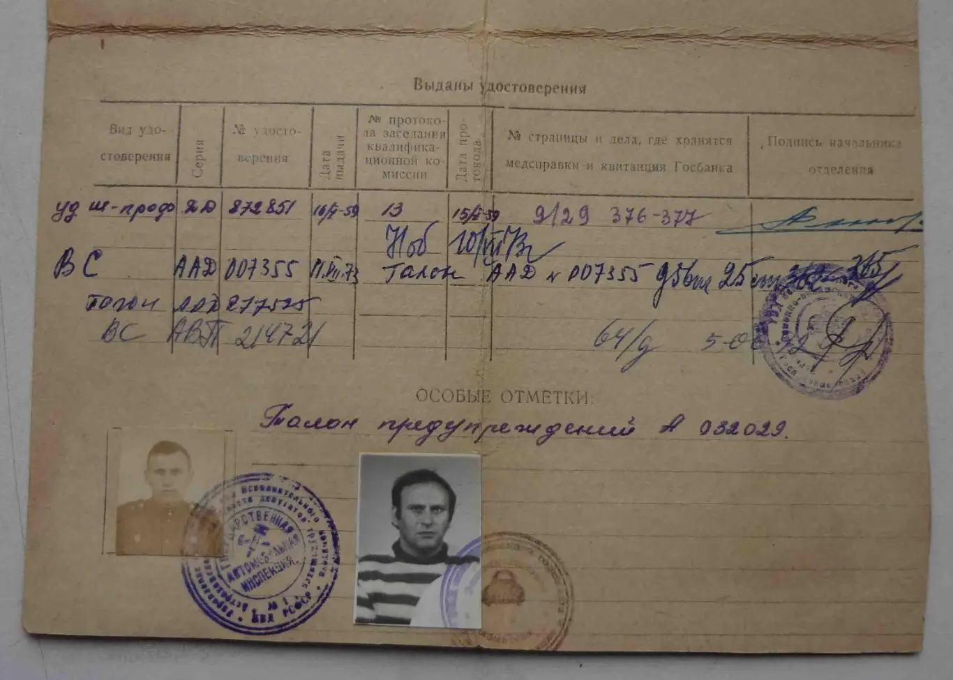 Личная карточка водителя 1959 Киев (21) 3