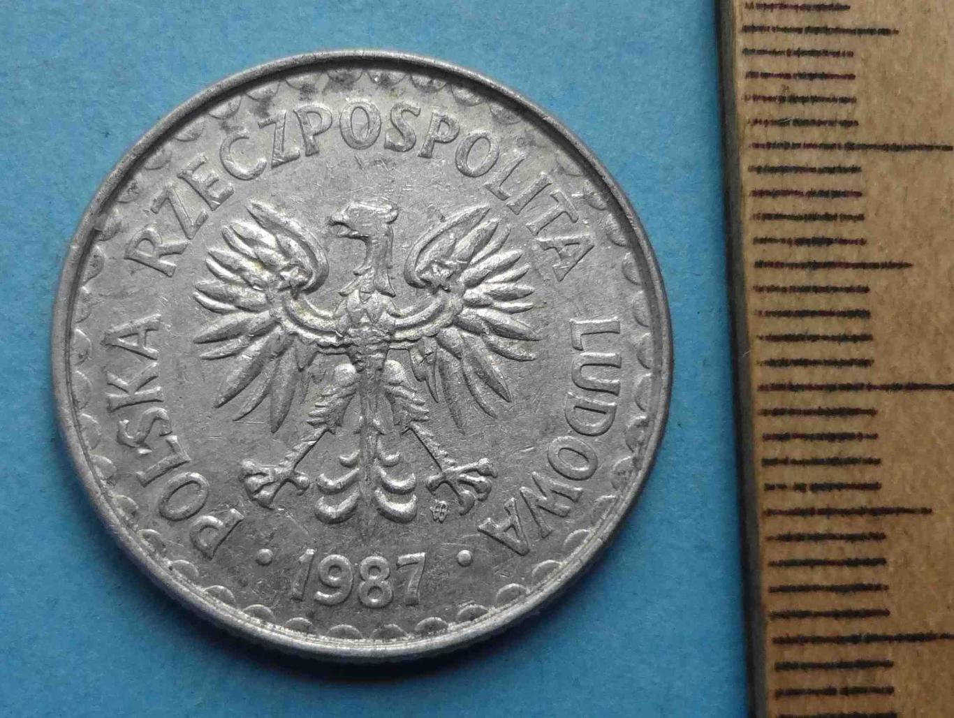 1 злотый 1987 год Польша (39) 1