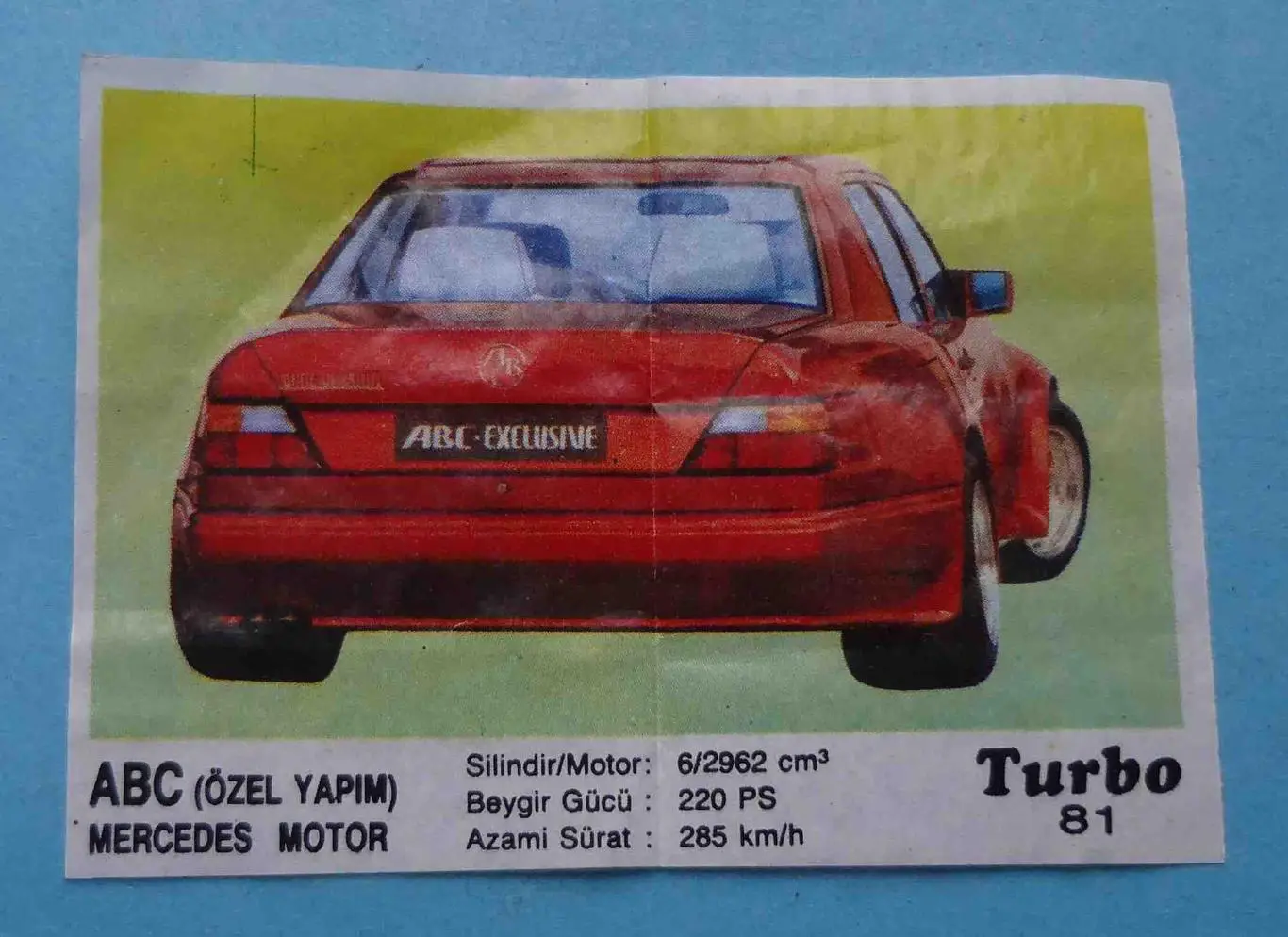 Вкладыш обертка жвачки Turbo 81 ABC (51)