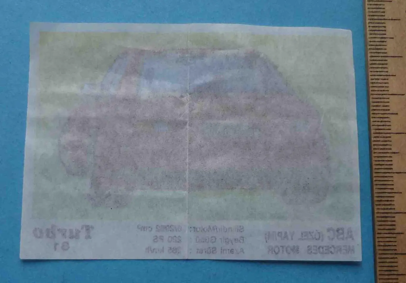 Вкладыш обертка жвачки Turbo 81 ABC (51) 1