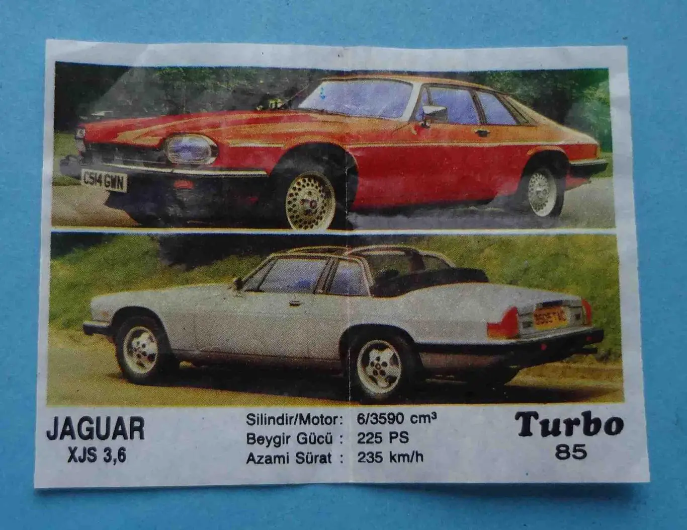 Вкладыш обертка жвачки Turbo 85 Jaguar (51)