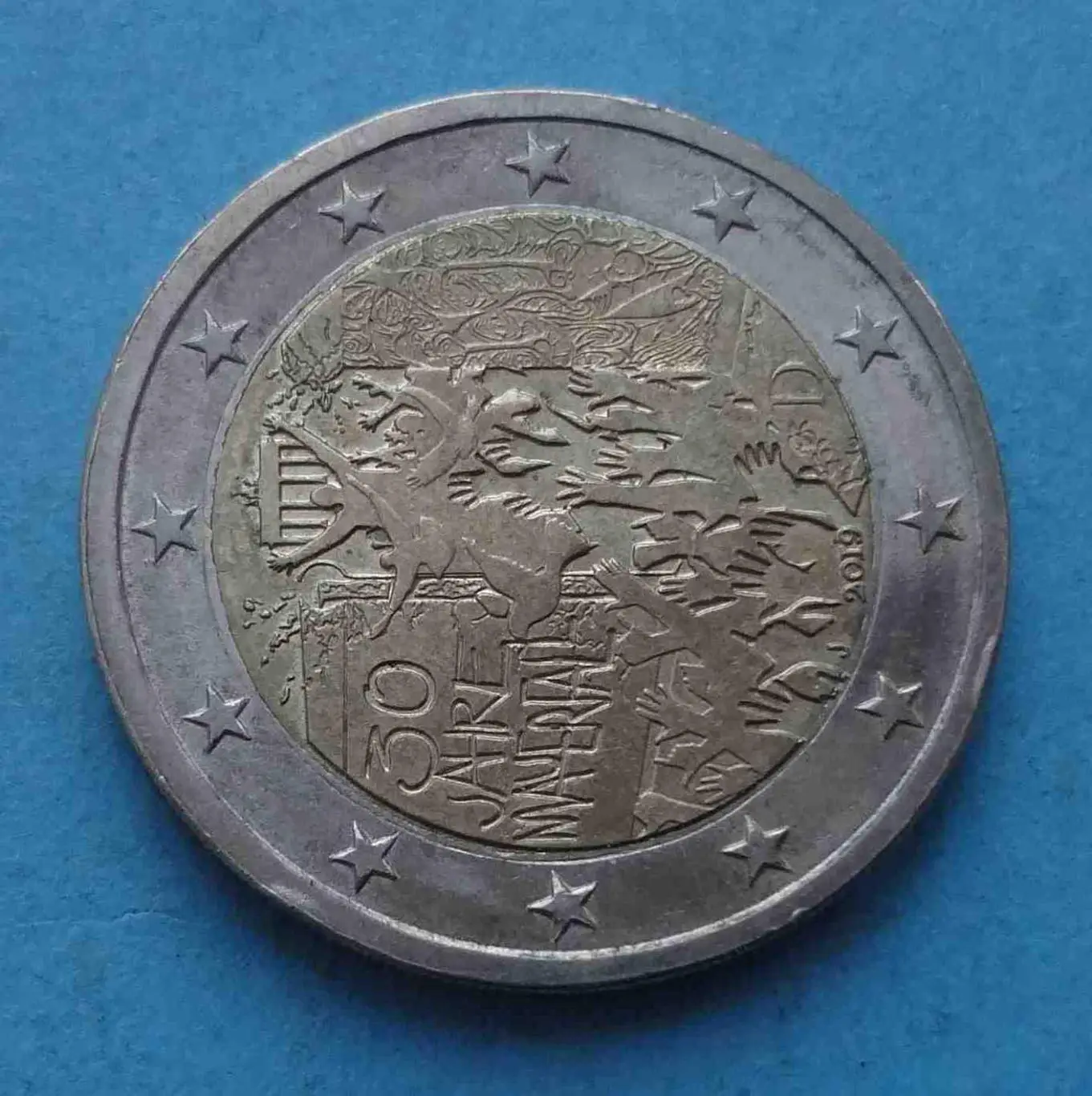 2 евро 2019 год D 30 лет падению Берлинской стены (53) 1