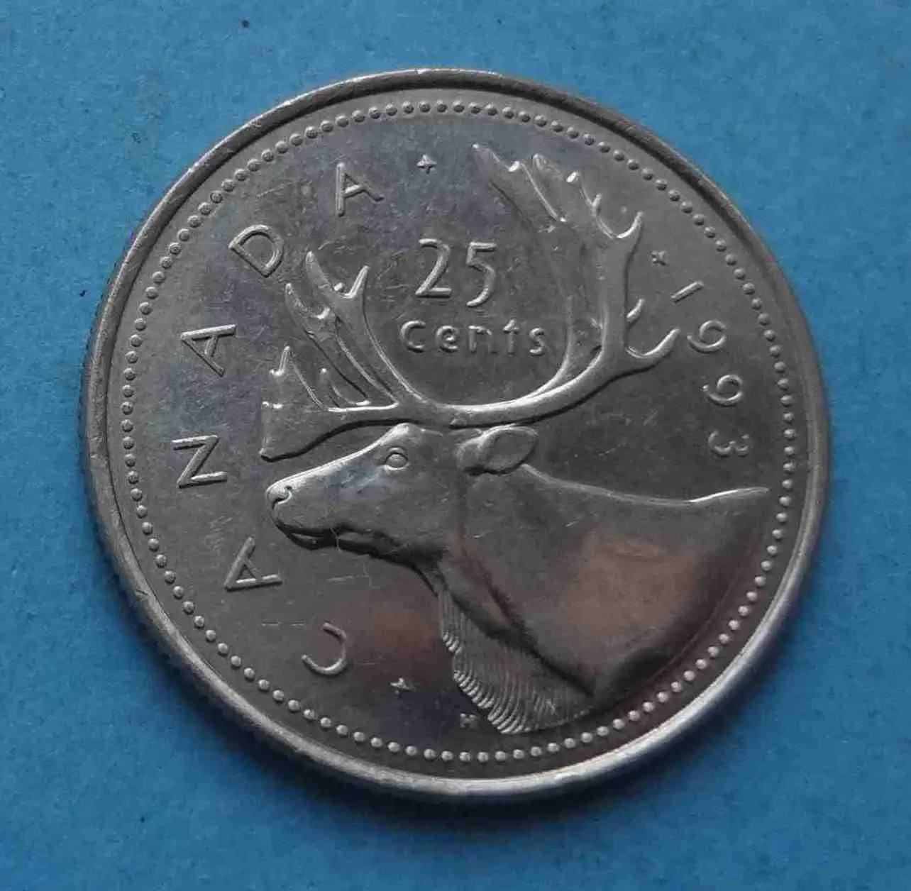 25 центов 1993 год Канада олень (53)