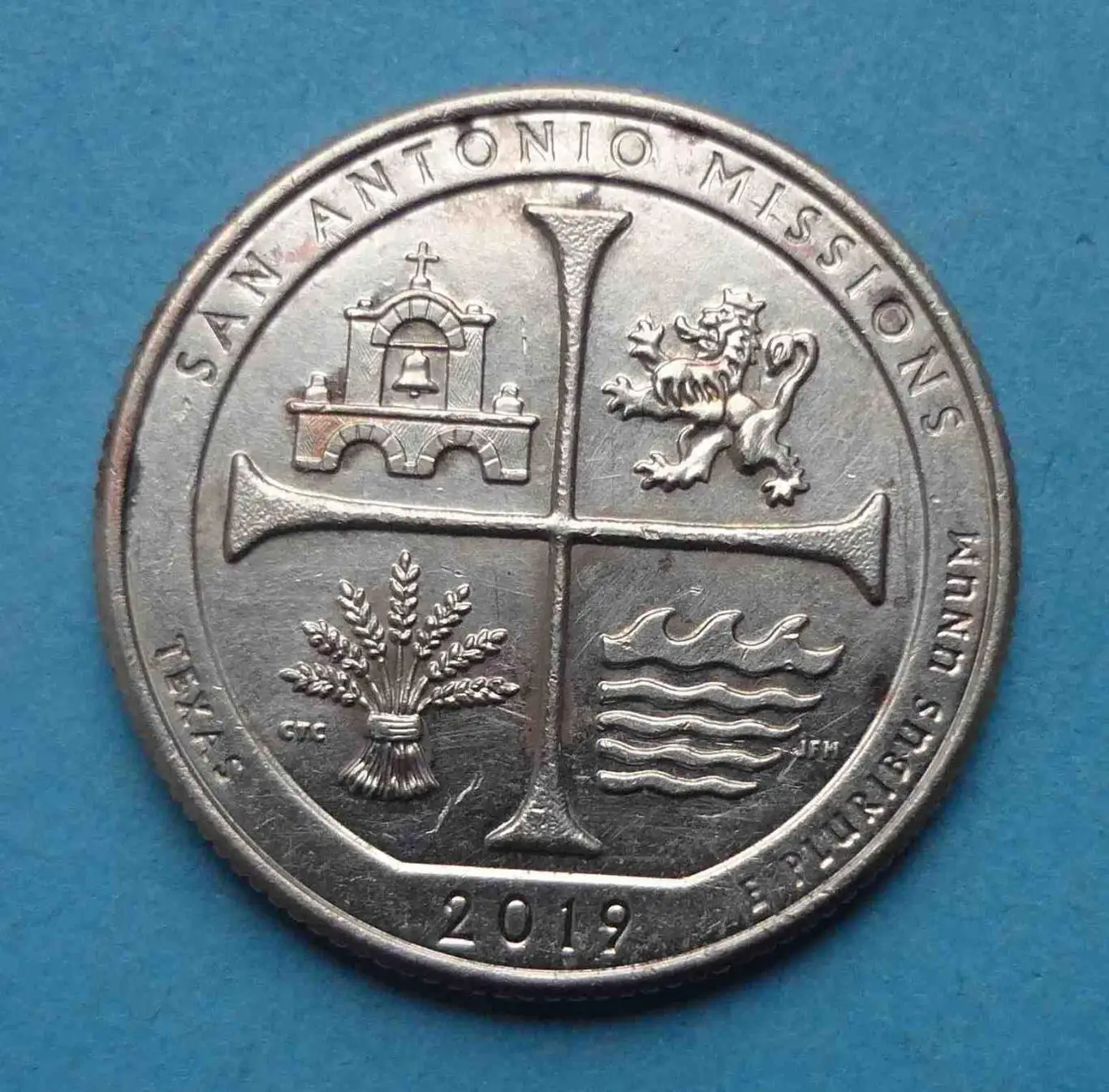 25 центов 2019 года США Национальный Исторический Парк Миссии Сан-Антонио (57)