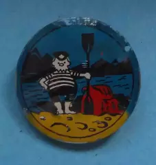 Моряк с веслом моря горы стекло (58)