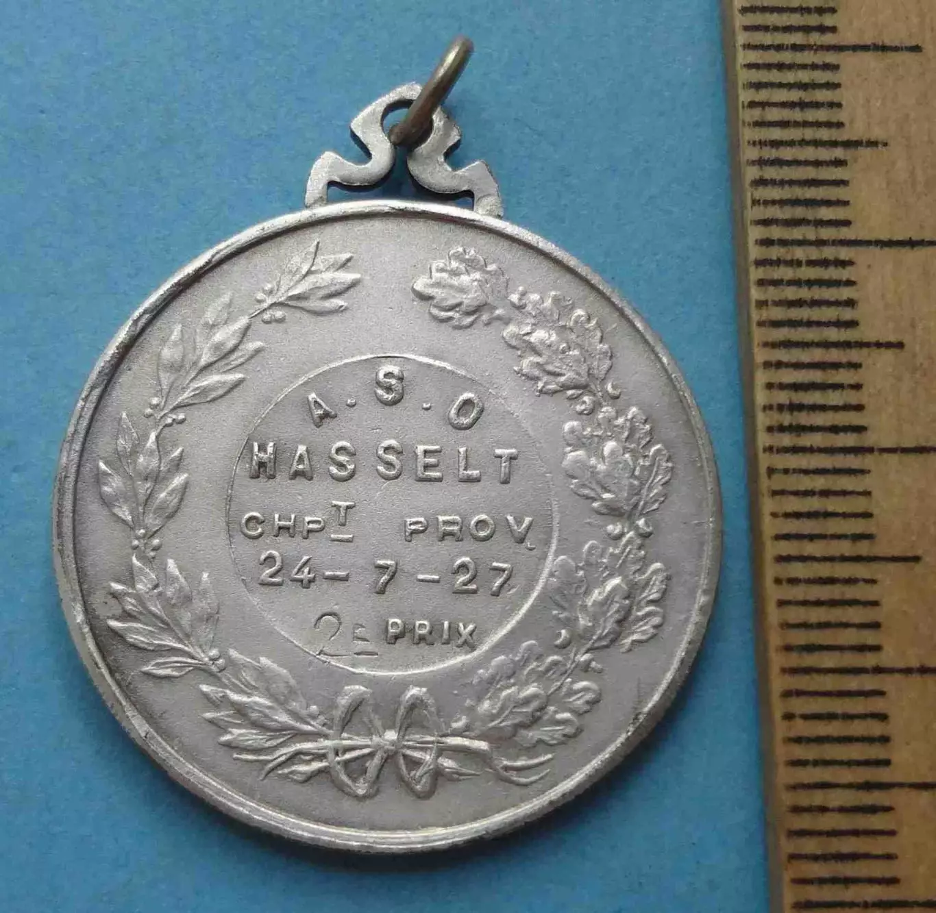 Жетон Соревнования по бегу 1927 Хасселт Бельгия серебро (59) 2