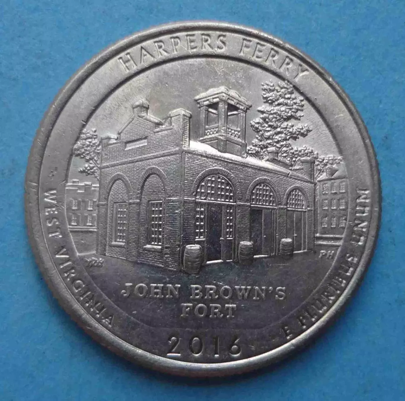 25 центов 2016 США Национальный исторический парк Харперс Ферри (33-й парк)(60)