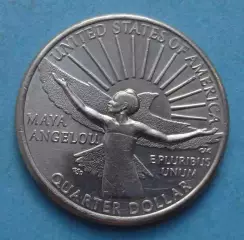 25 центов 2022 США Женщины Америки Писательница Майя Анжелуо (60)