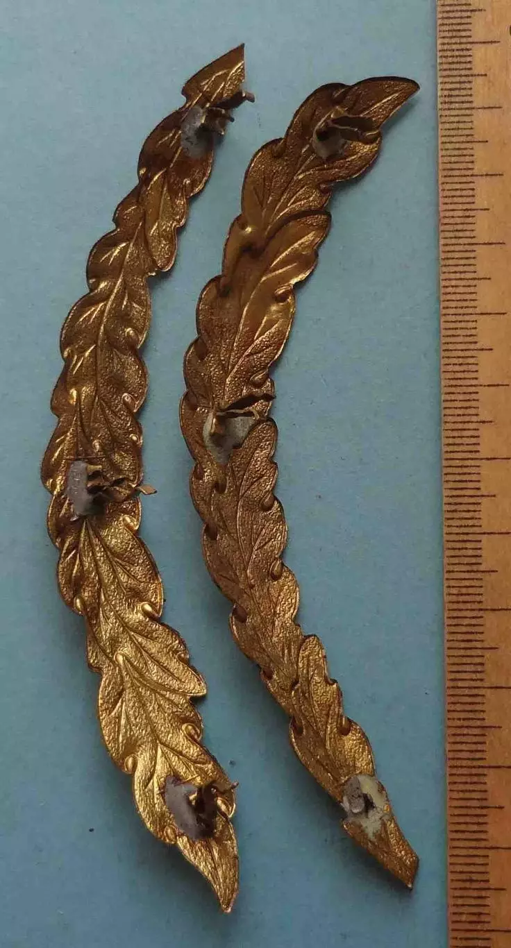 Кокарда парадная составная образца 1955 года и орнамент листья латунь (61) 6