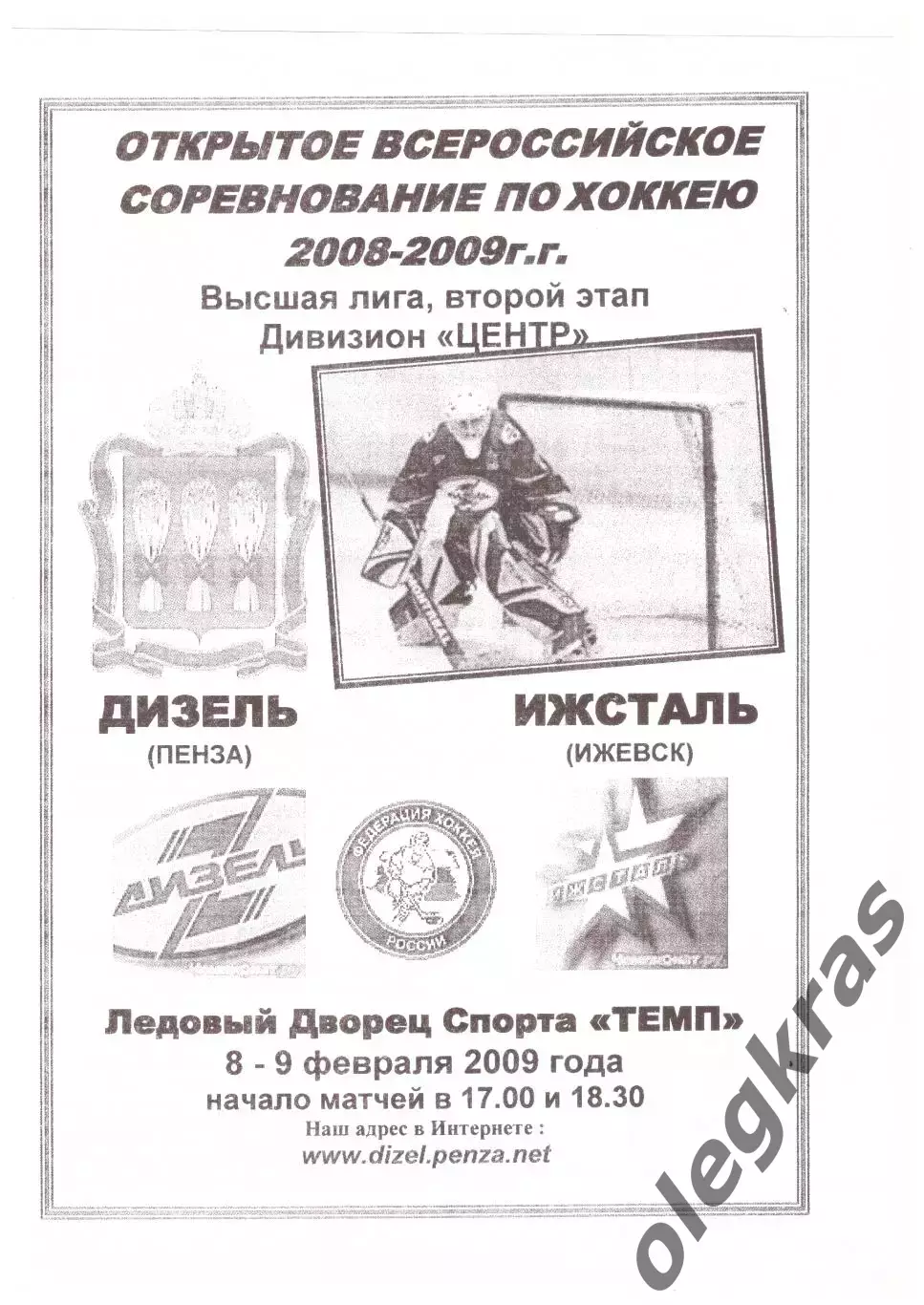 Дизель(Пенза) - Ижсталь(Ижевск) - 8-9 февраля 2009 года.
