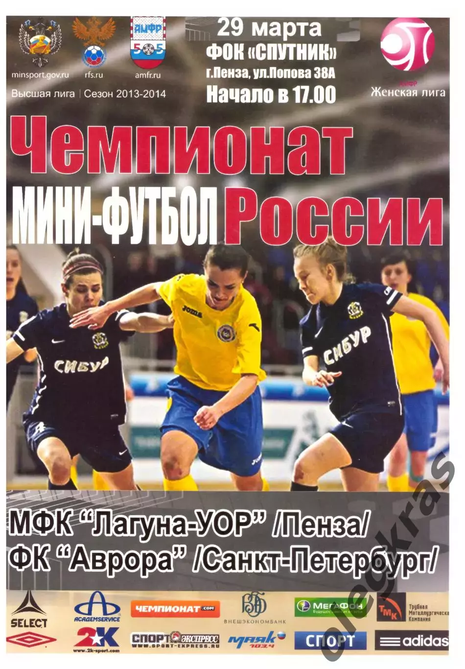 Лагуна - УОР(Пенза) - Аврора(Санкт - Петербург) - 29 марта 2014 года.
