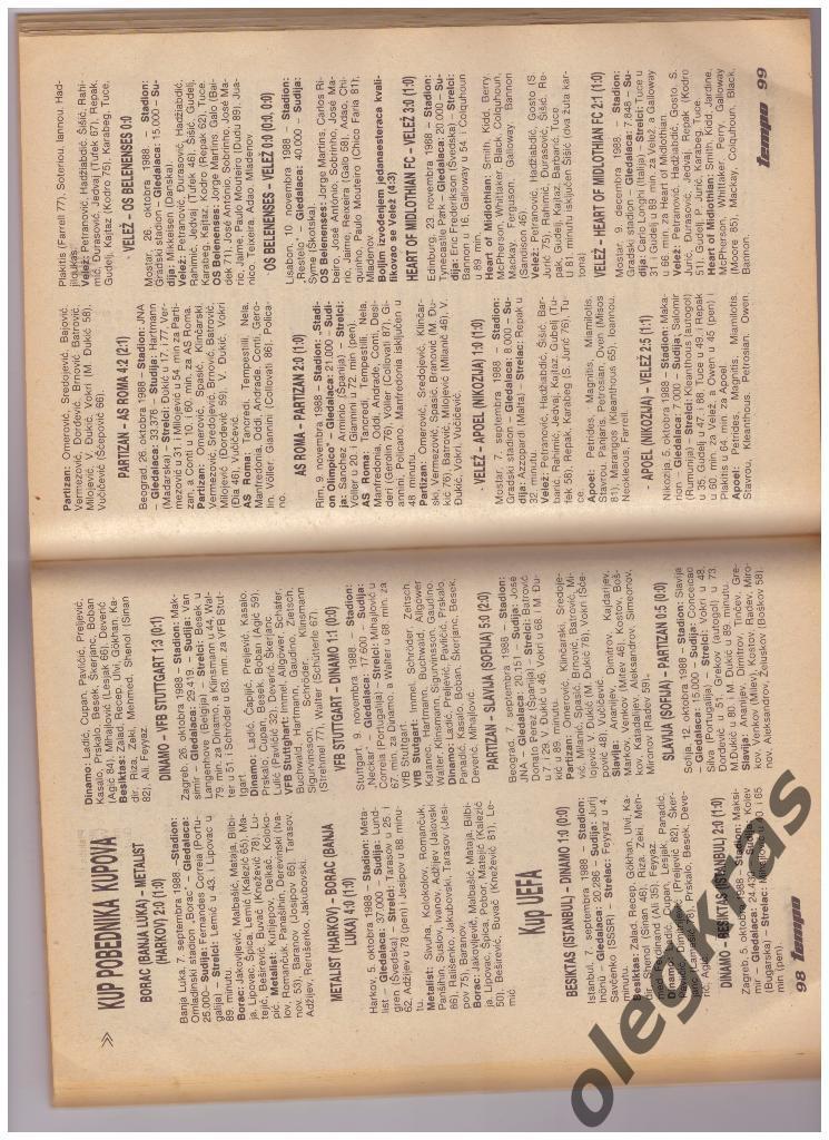 Альманах югославского футбола 88-89. Специальное издание Темпо. Август 1989. 2