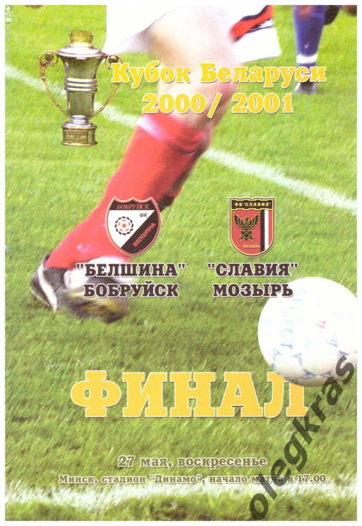 Белшина(Бобруйск) - Славия(Мозырь) - 27 мая 2001 года. Кубок Беларуси. Финал