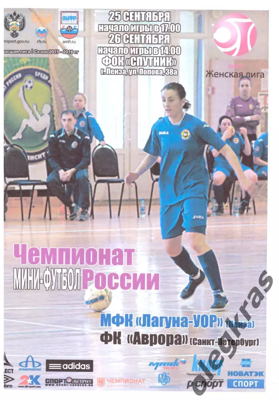 Лагуна-УОР(Пенза) - Аврора(Санкт-Петербург) - 25-26 сентября 2015 года.