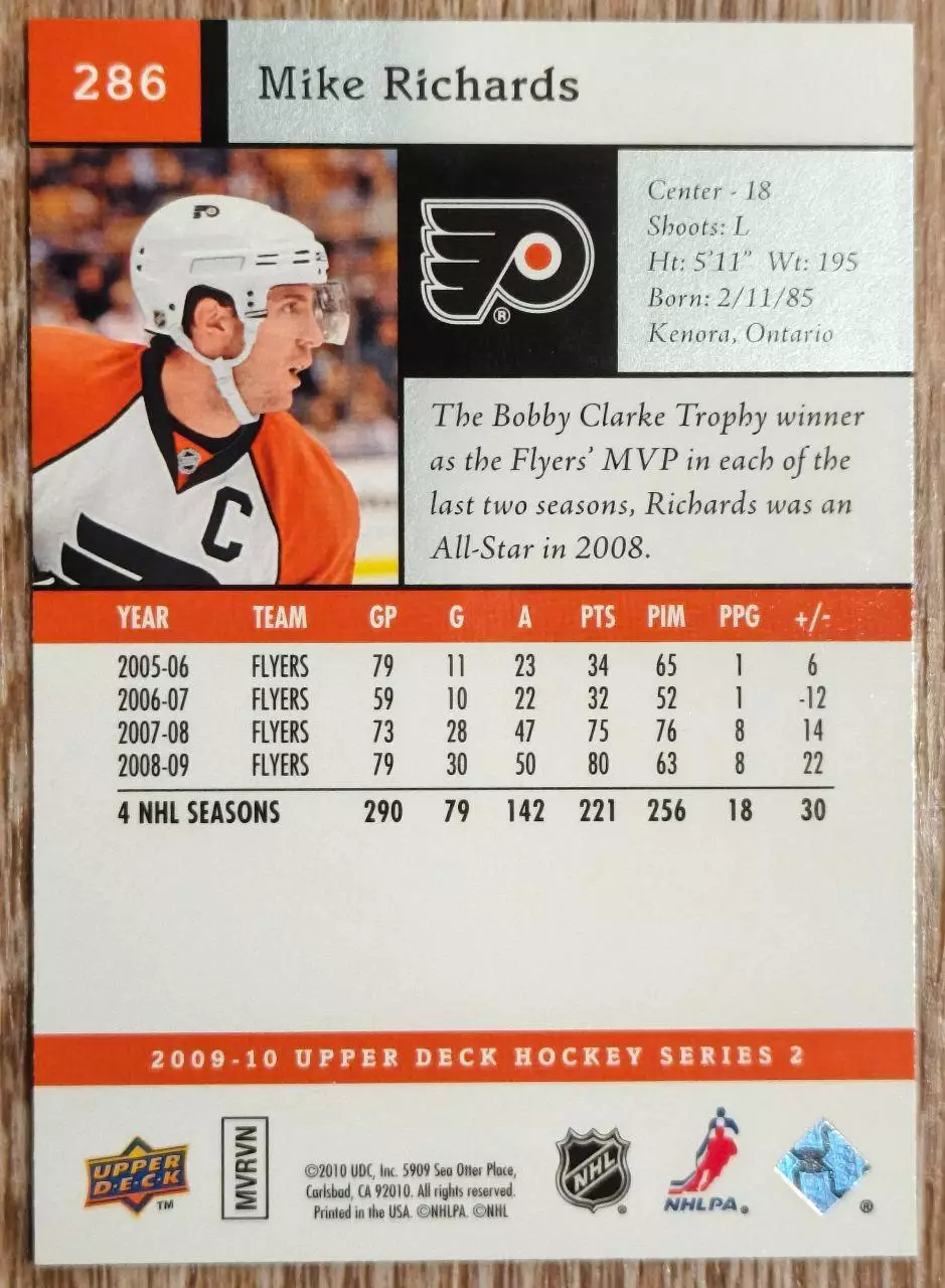 Карточка NHL. Майк Ричардс/Mike Richards Филадельфия 1