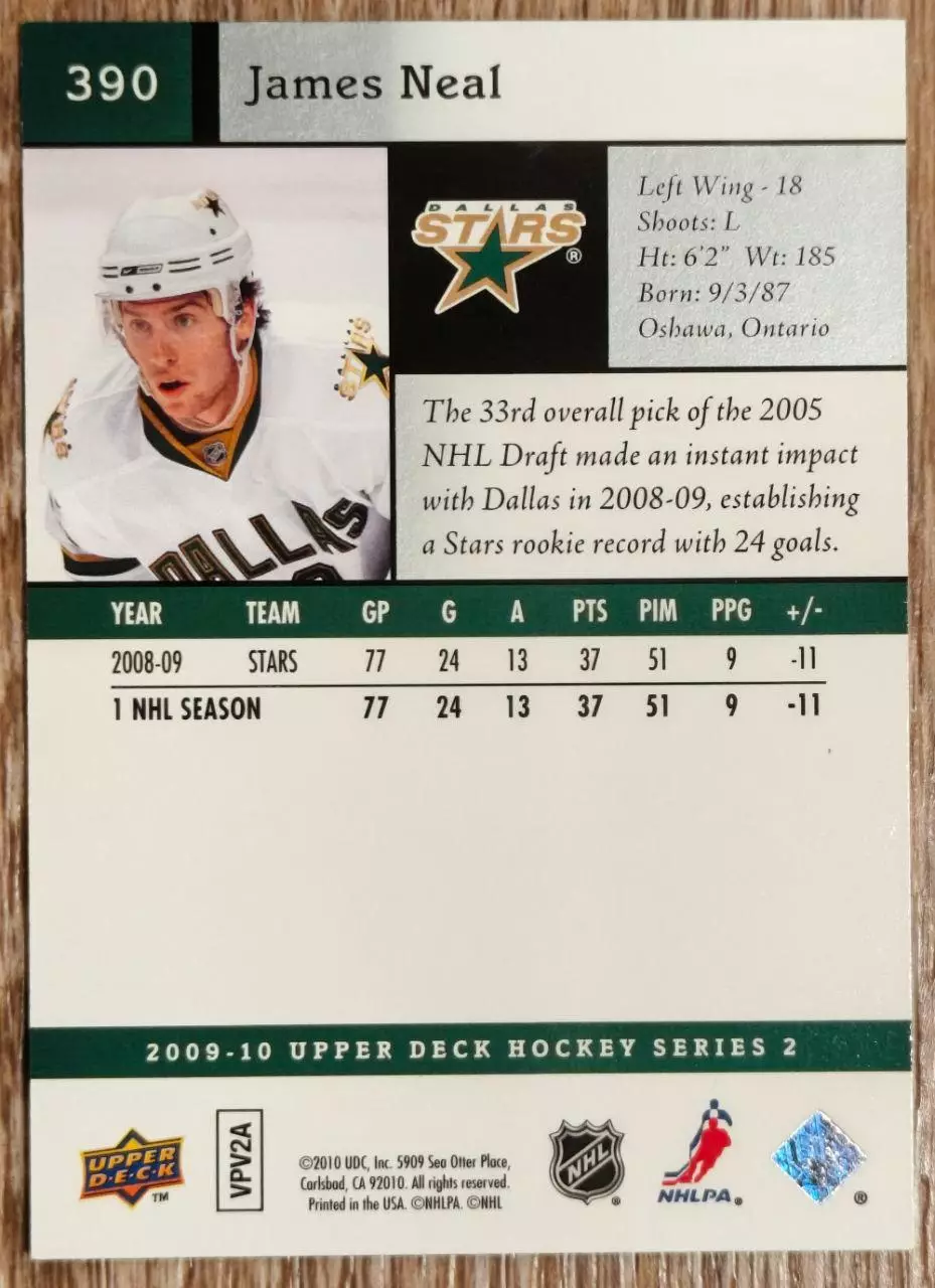 Карточка NHL. Джеймс Нил/James Neal Даллас 1