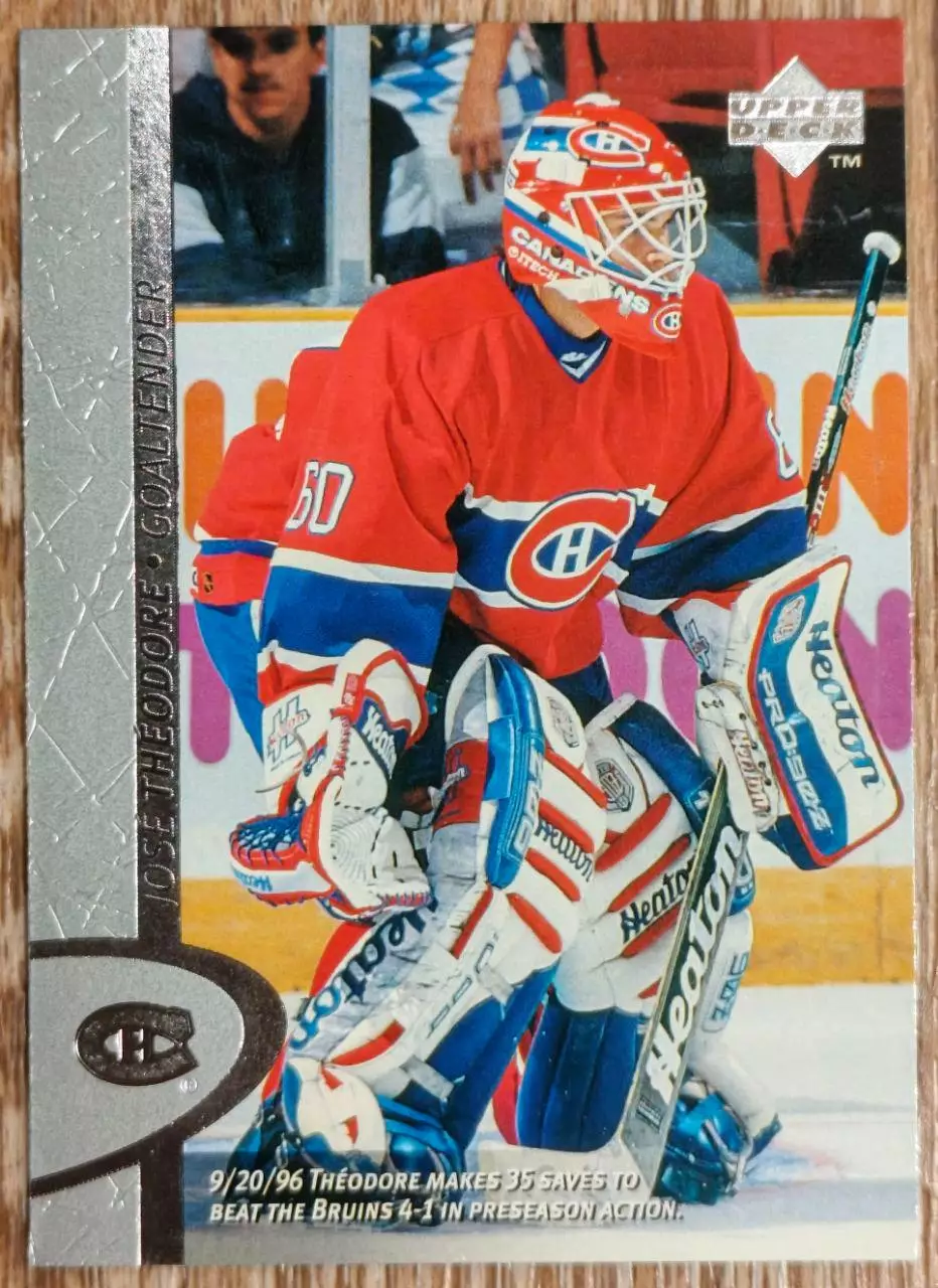 Карточка NHL. Жозе Теодор/Jose Theodore Монреаль