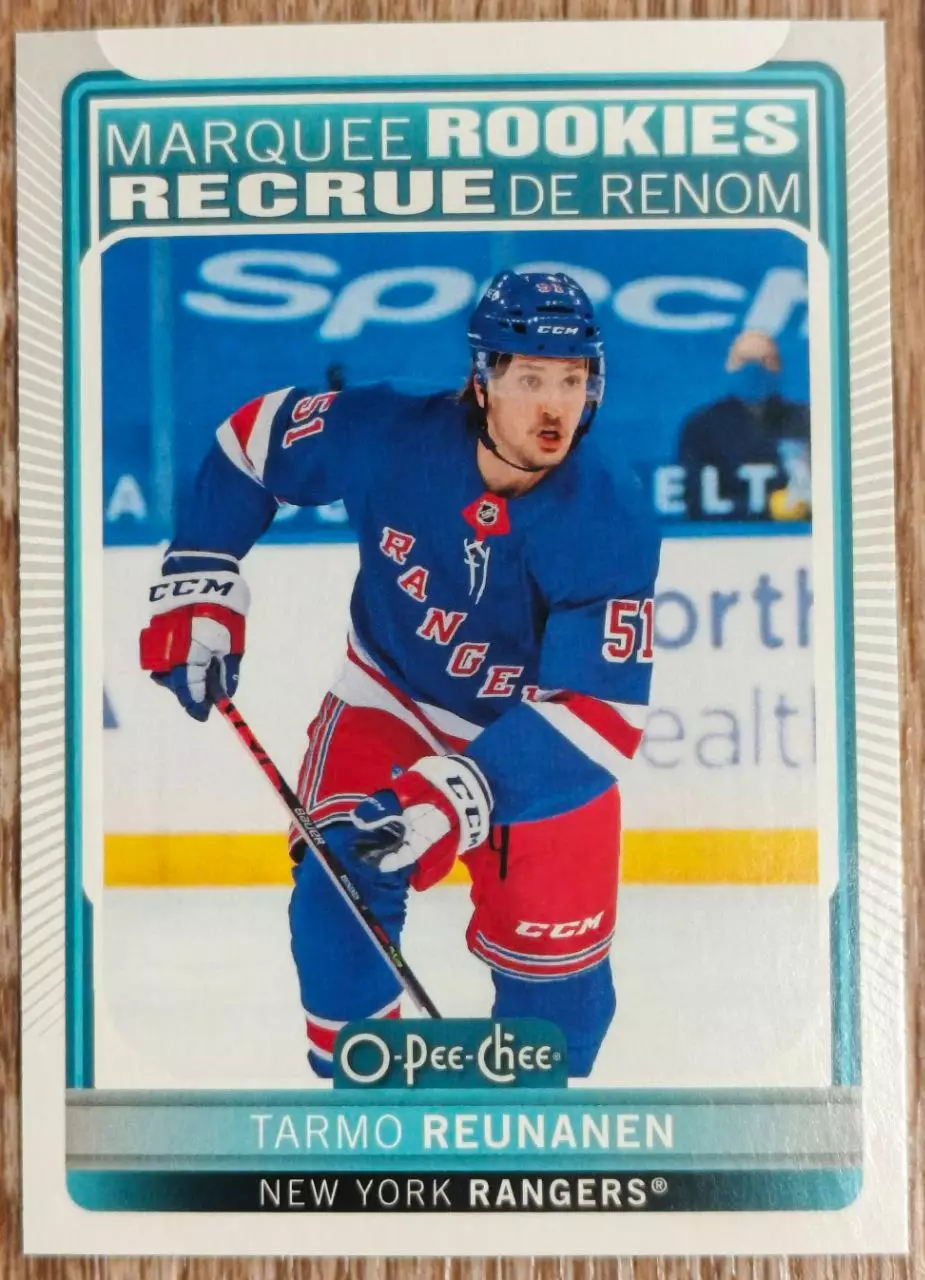 Карточка NHL. Тармо Реунанен/Tarmo Reunanen Нью-Йорк Рейнджерс