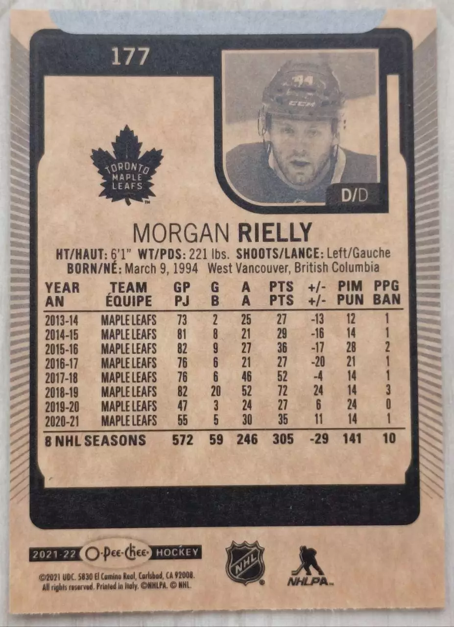 Карточка NHL. Морган Райлли/Morgan Rielly Торонто 1