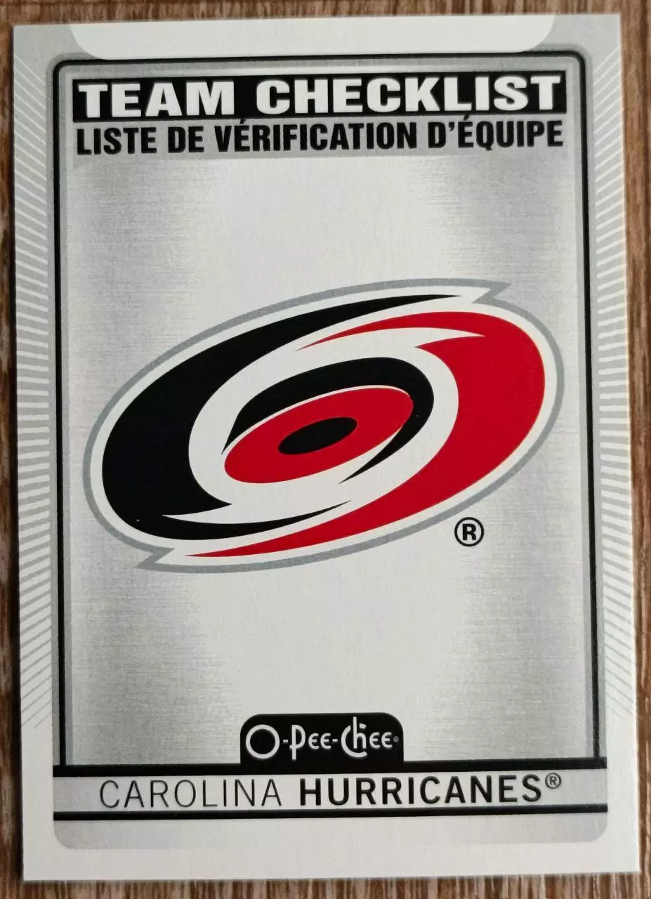 Карточка NHL. Чеклист/Checklist. O-Pee-Chee 2021-2022. Каролина