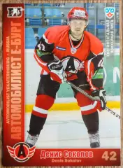 Карточка КХЛ. Денис Соколов Автомобилист. 2010-2011 SeReal