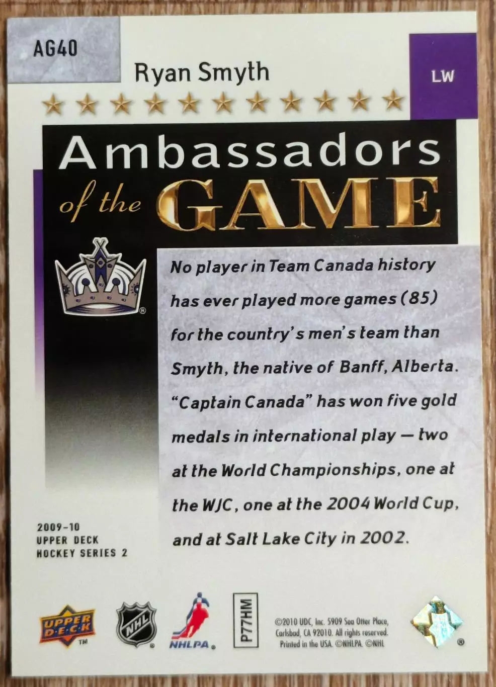 Карточка NHL. Райан Смит/Ryan Smyth Лос-Анджелес 1