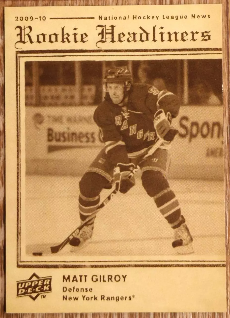 Карточка NHL. Мэттью Гилрой/Matt Gilroy Нью-Йорк Рейнджерс