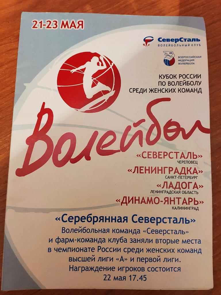 Кубок России по волейболу 21-23 мая г.Череповец