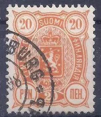 Российская Империя, Великое Княжество Финляндское, 1889-1892г, 20 пенни. (Б-1).