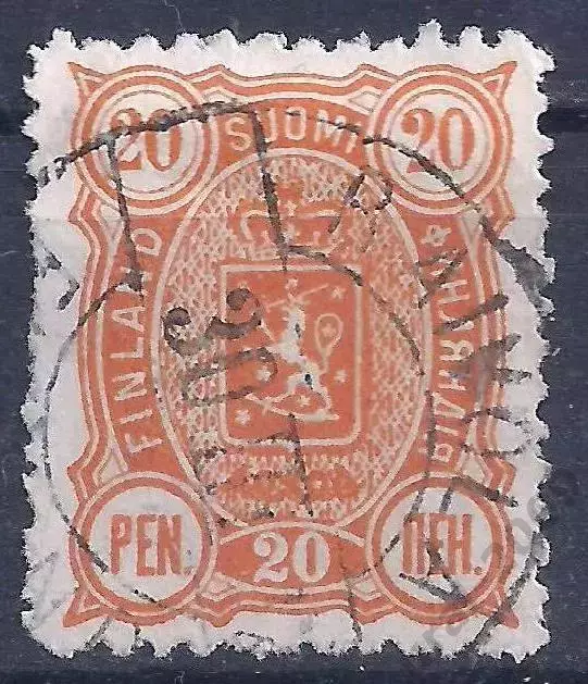 Российская Империя, Великое Княжество Финляндское, 1889-1892г, 20 пенни. (Б-4).