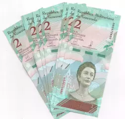 Венесуэла, 2 боливара 2018 год! UNC, ПРЕСС, ИЗ ПАЧКИ!