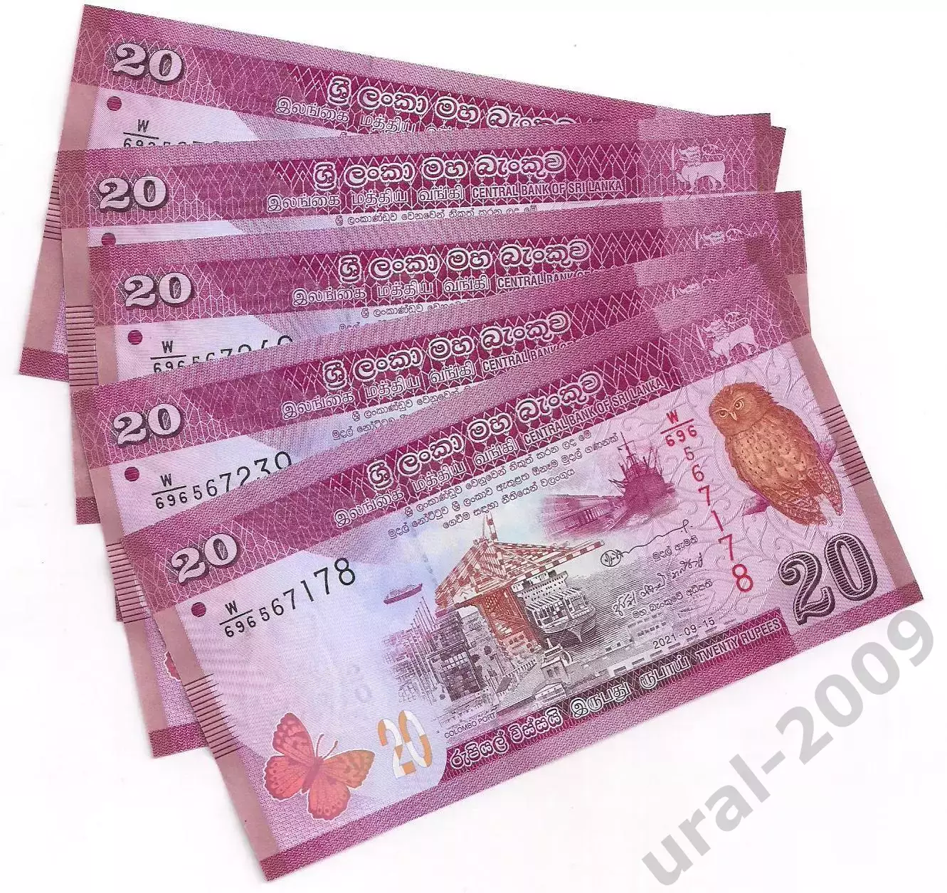 Шри-Ланка, 20 рупий 2021 год! UNC! ПРЕСС! ИЗ ПАЧКИ!