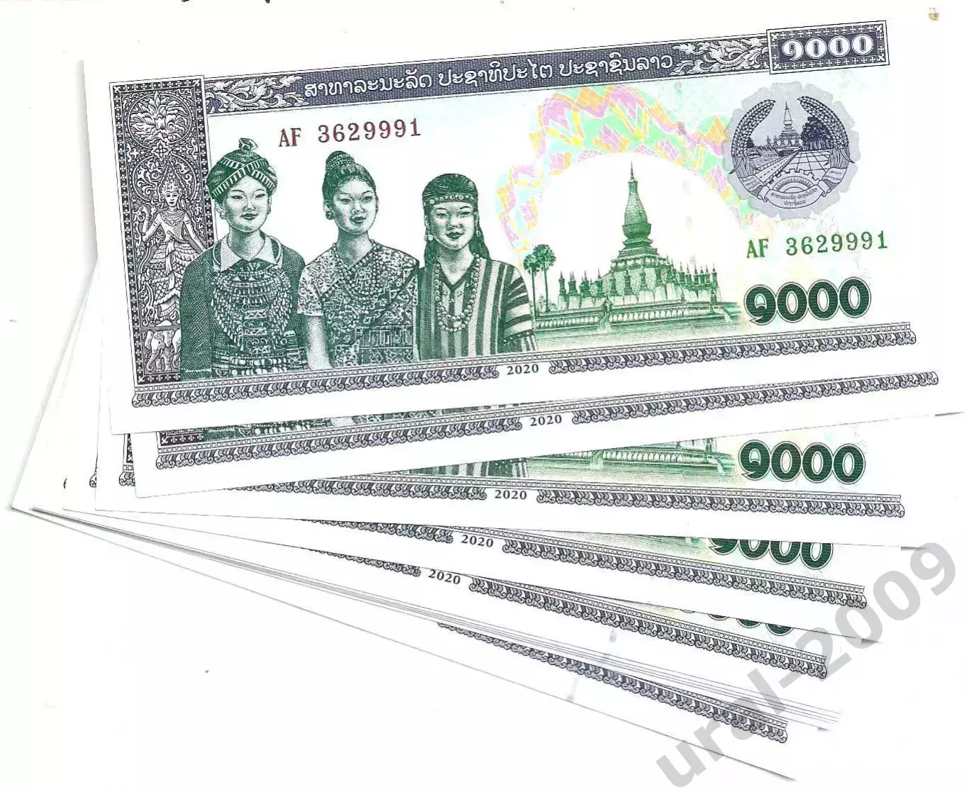 Лаос, 1000 кип 2020 год! UNC из пачки!