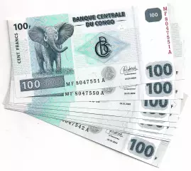 Конго, 100 франков 2022 год! UNC ПРЕСС ИЗ ПАЧКИ!