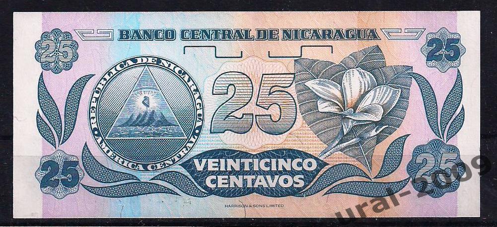Никарагуа, 25 сентаво 1991 год. UNC из пачки. 1