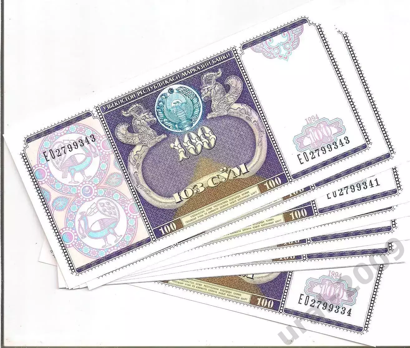 Узбекистан, 100 сум 1994 год! UNC, ПРЕСС, ИЗ ПАЧКИ! 2