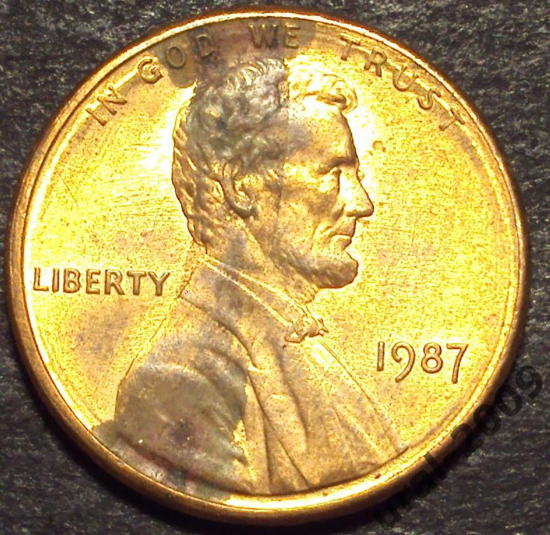 США, 1 цент 1987 год! Монетный двор . (А-55). 1