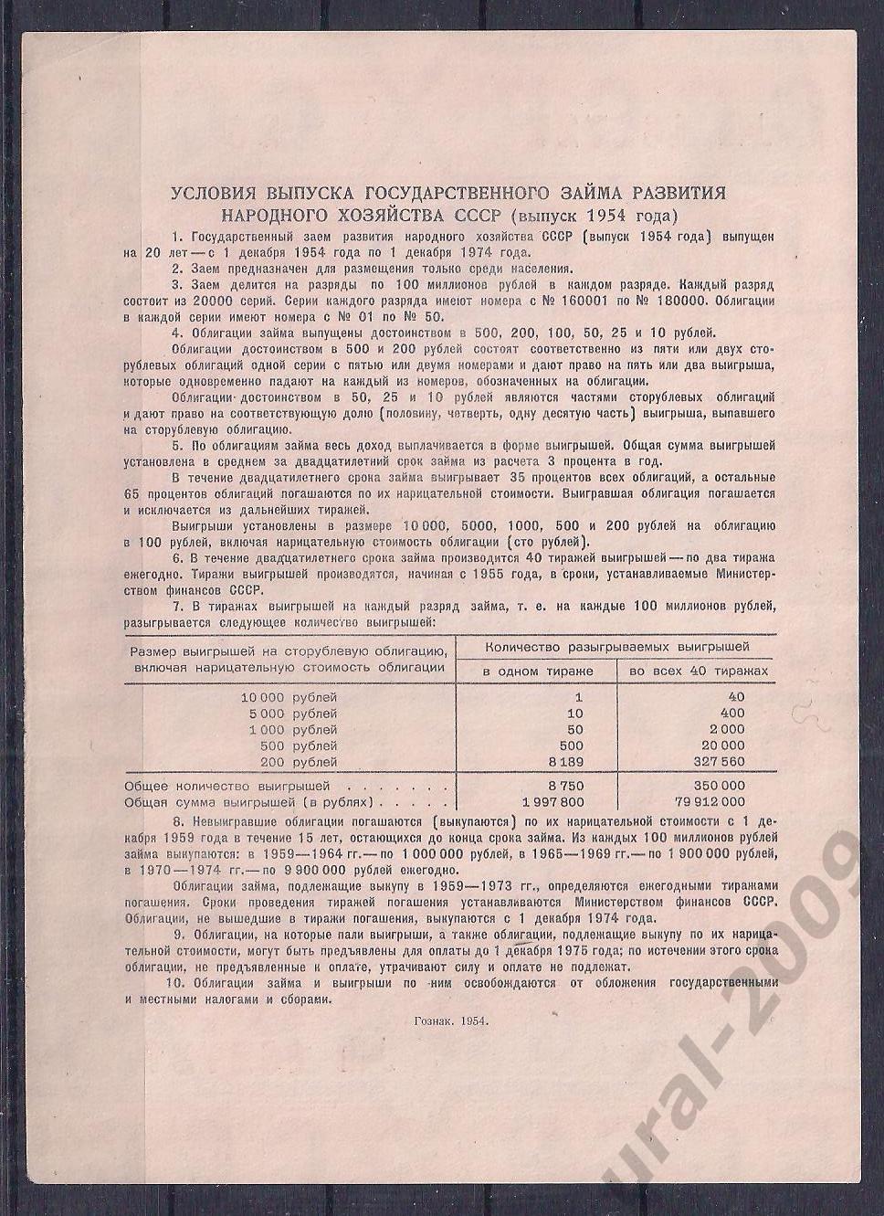 СССР, Облигация 100 рублей 1954 год! 162727. 1