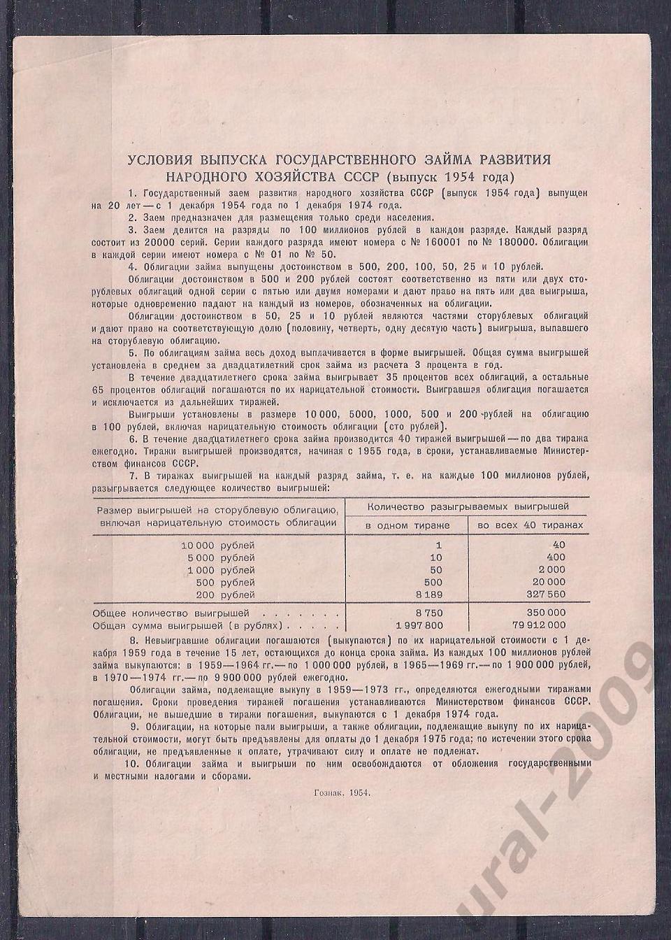 СССР, Облигация 100 рублей 1954 год! 162726. 1