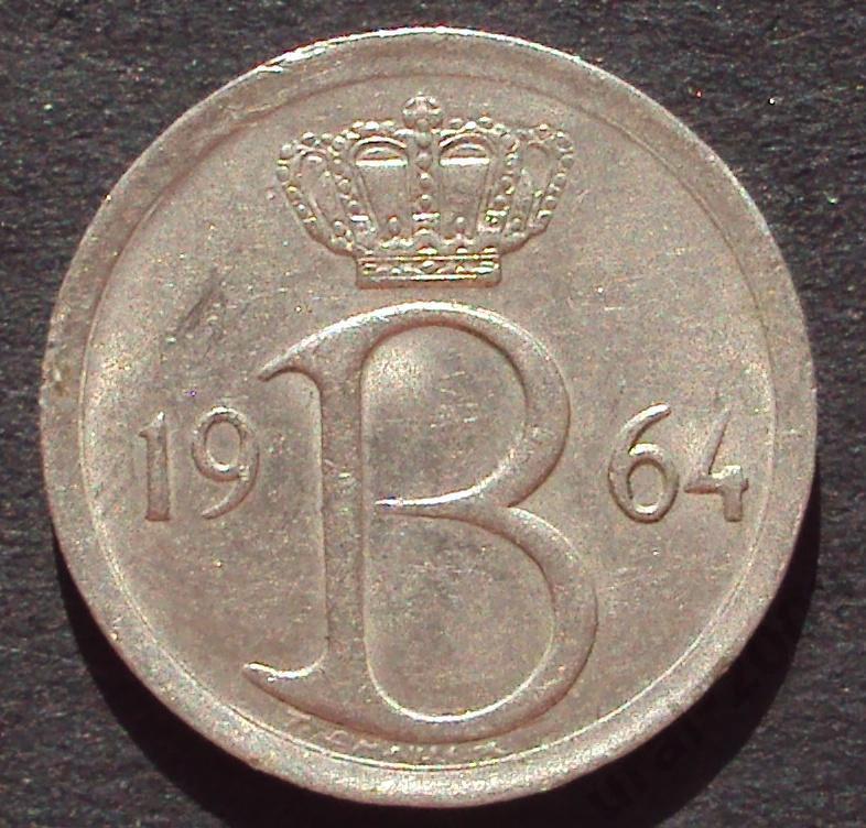 Бельгия, 25 сентим 1964 год!. (А-35). 1