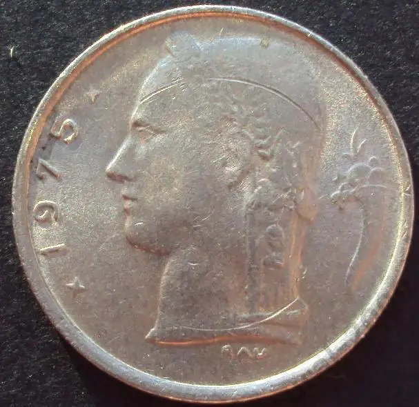 Бельгия, 1 франк 1975 год! (А-100). 1